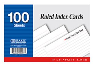 Index Cards 4"x6"