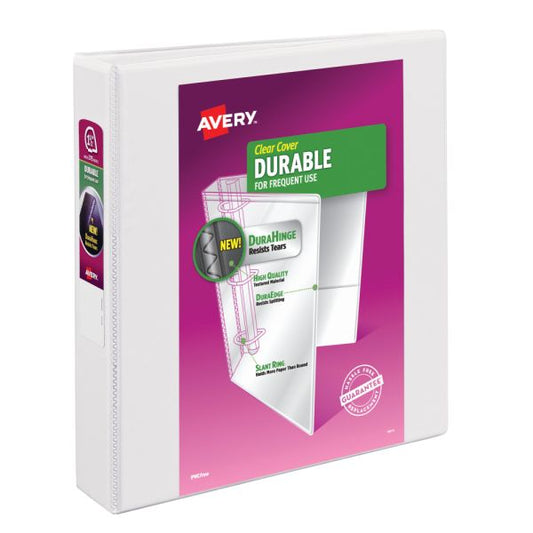 3" Avery White Clear View Durable Binder